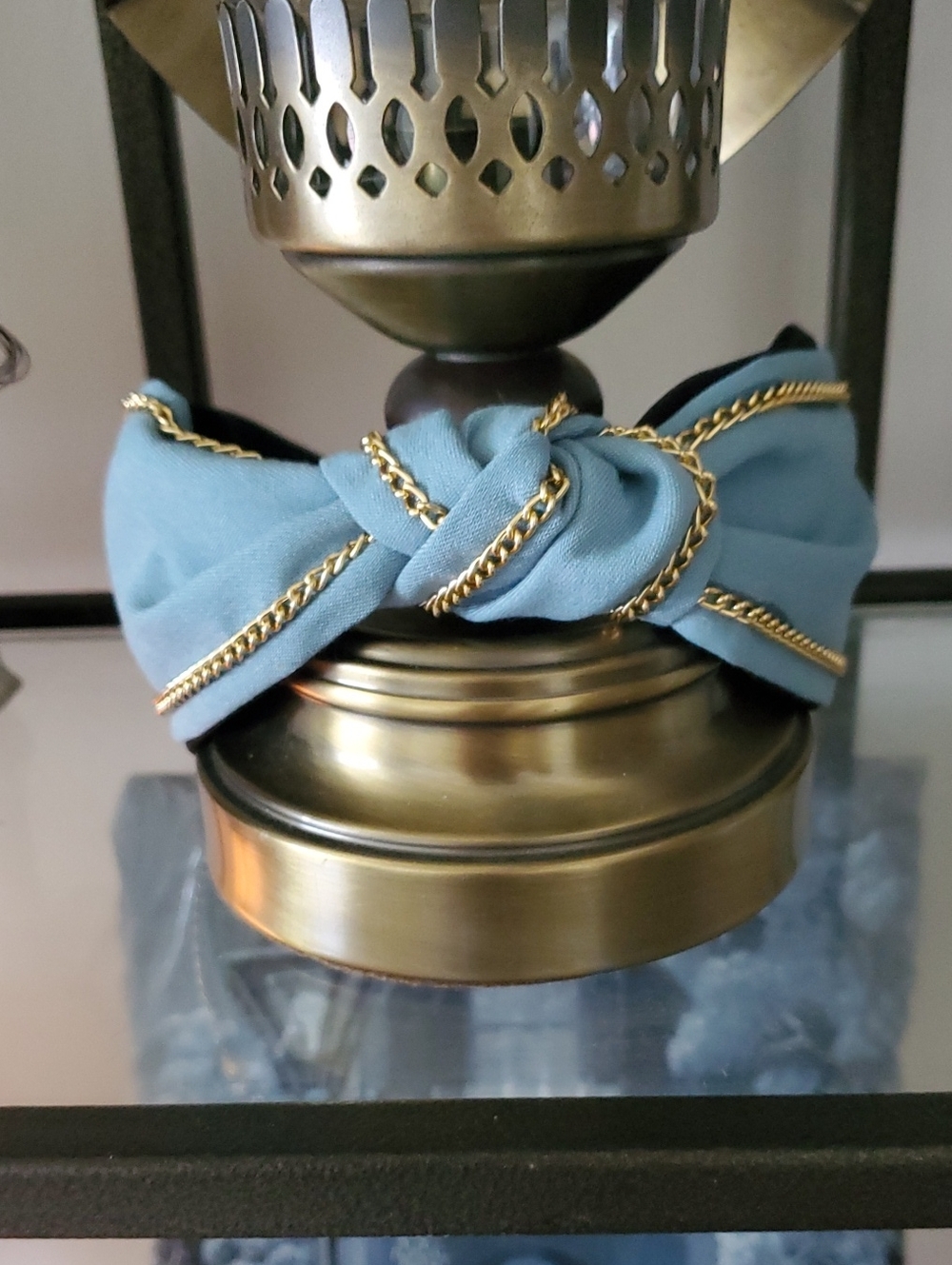 Chic Blue and Gold Padded Hairband And Black Satin Feel Headbands - Picture 10 of 12
